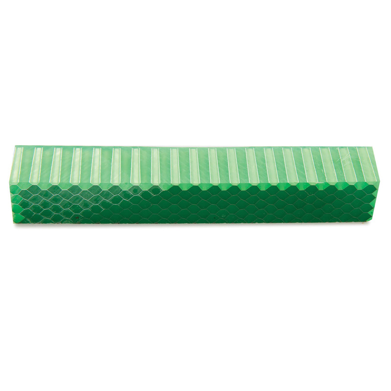 Honeycomb Acrylic Pen Blank - 3/4" x 3/4" x 5" - Color:Fluorescent Lime Green